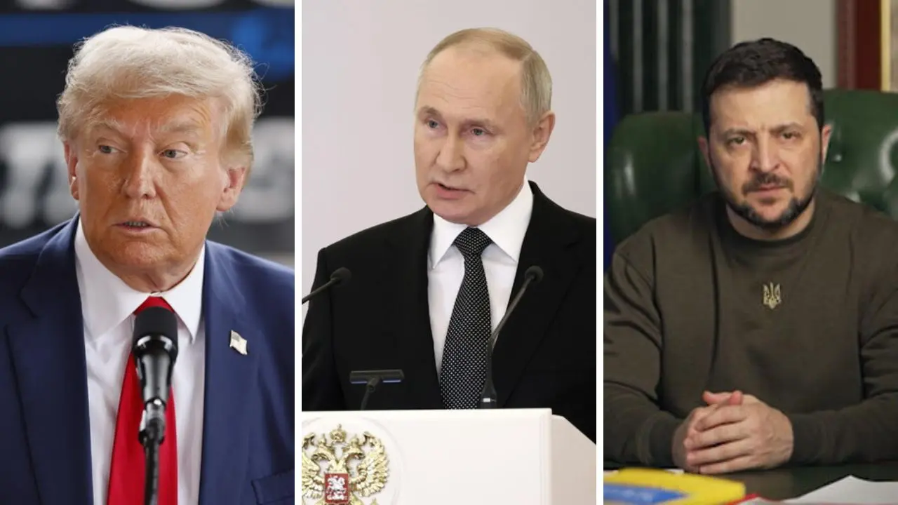 Trump, Putin e Zelensky , Ansa