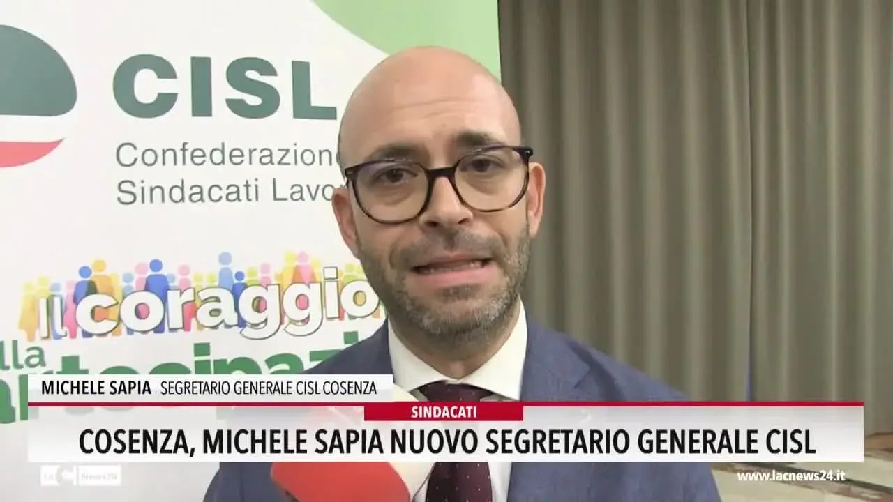 Cosenza, Michele Sapia nuovo segretario generale Cisl