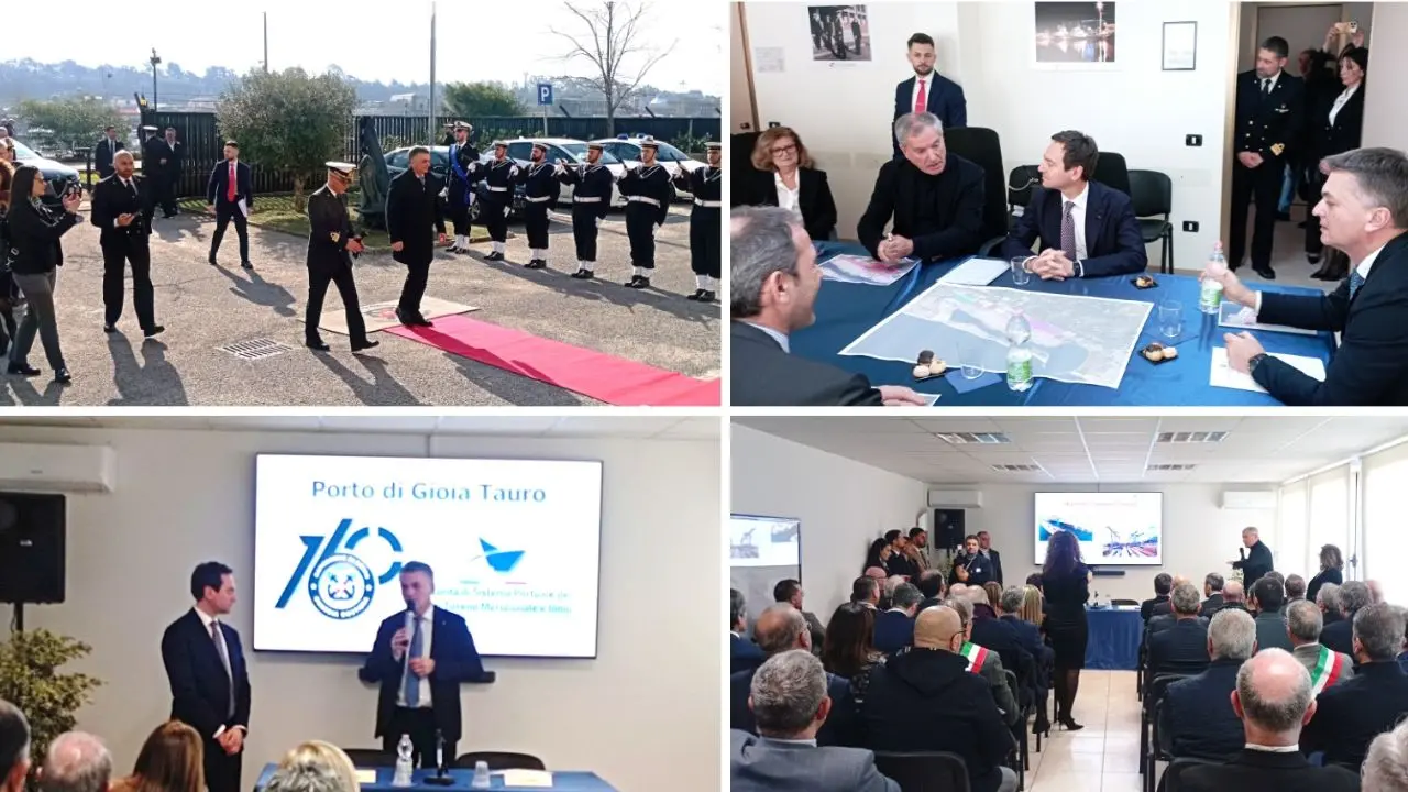 Alcuni momenti della visita di Rixi al porto di Gioia Tauro