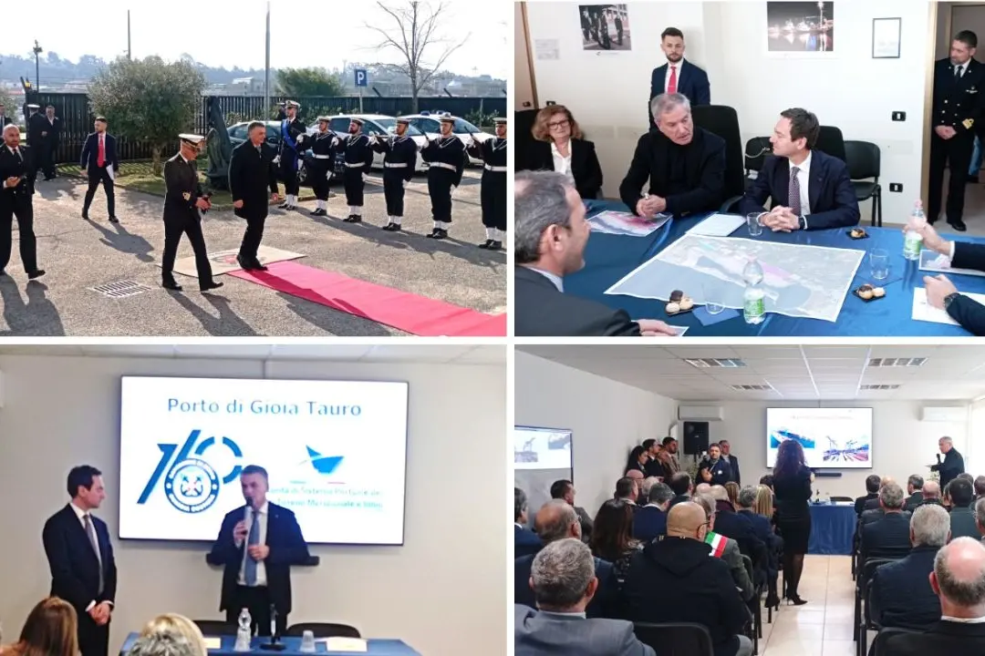 Alcuni momenti della visita di Rixi al porto di Gioia Tauro
