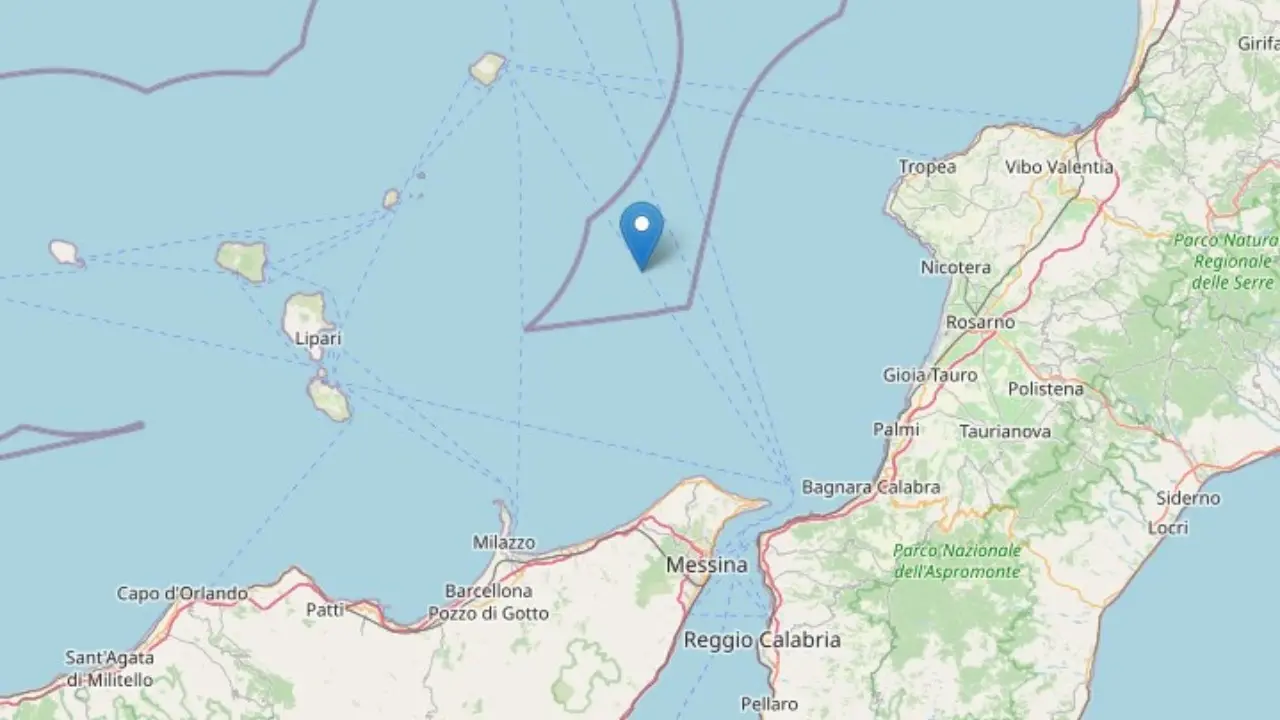 Terremoto al largo delle coste del Vibonese, scossa di magnitudo 4.3\n