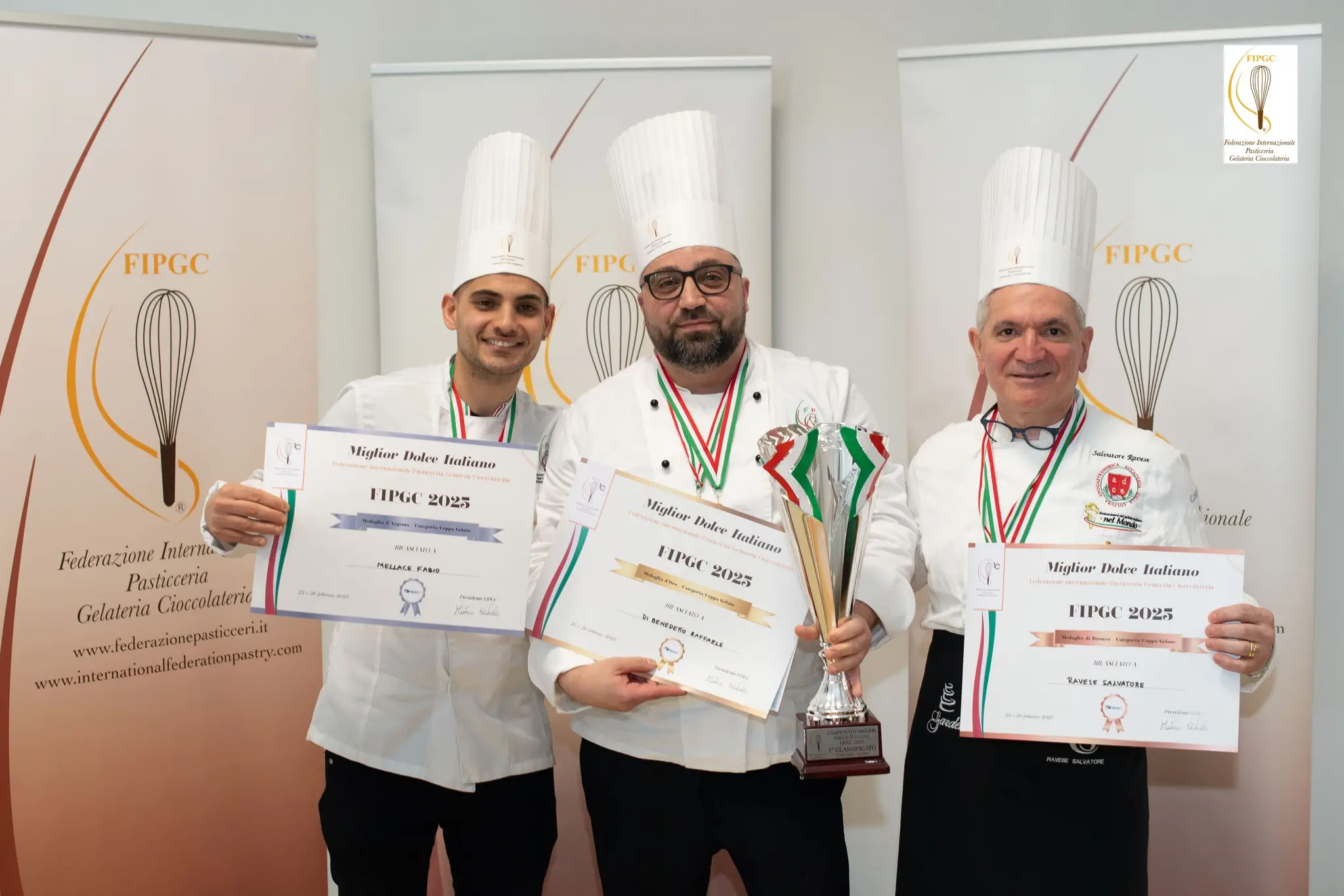 Due calabresi sul podio ai Campionati di pasticceria: gelatai di Catanzaro e Gioia Tauro premiati in Toscana\n