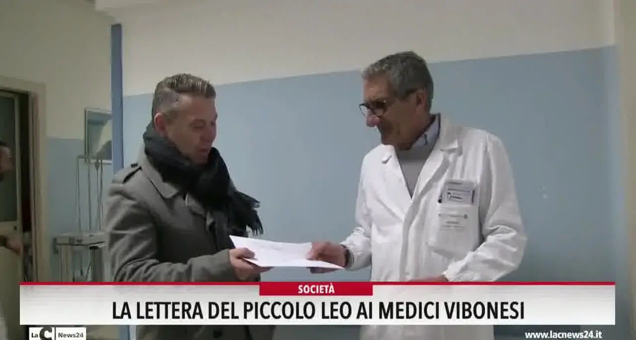 La lettera del piccolo Leo ai medici vibonesi