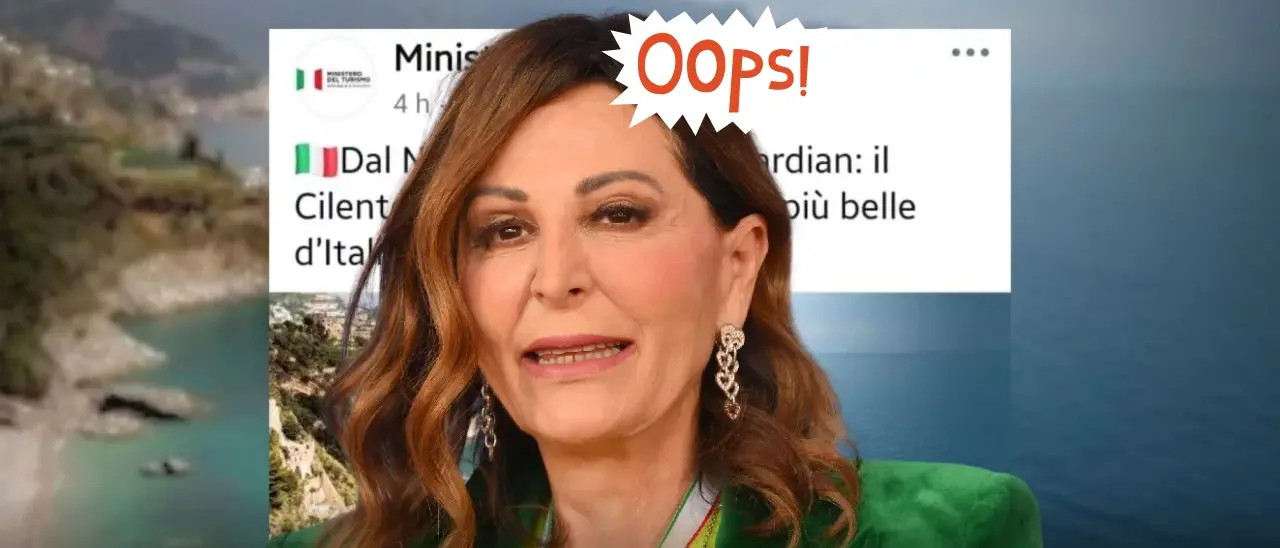 Ministero del Turismo, clamorosa gaffe: per promuovere il Cilento pubblica una foto della Costiera amalfitana\n