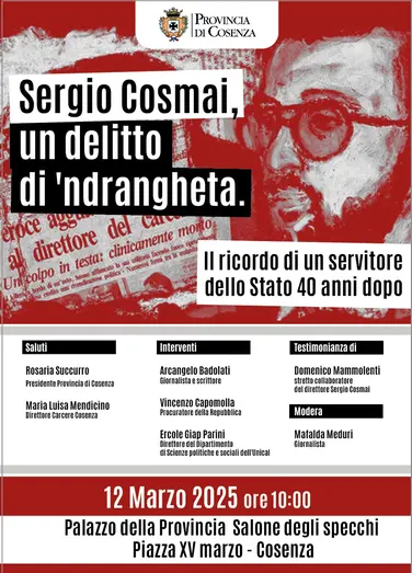 Sergio Cosmai, un delitto di ‘ndrangheta: Cosenza ricorda il servitore dello Stato ucciso 40 anni fa\n