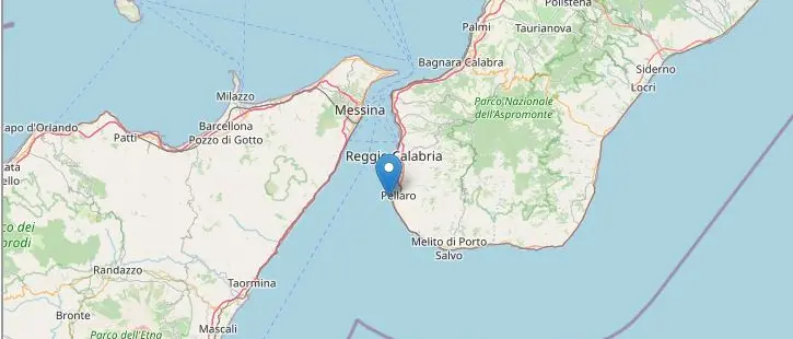 Terremoto nello Stretto di Messina: scossa di magnitudo 3.4 con epicentro davanti alle coste di Reggio Calabria
