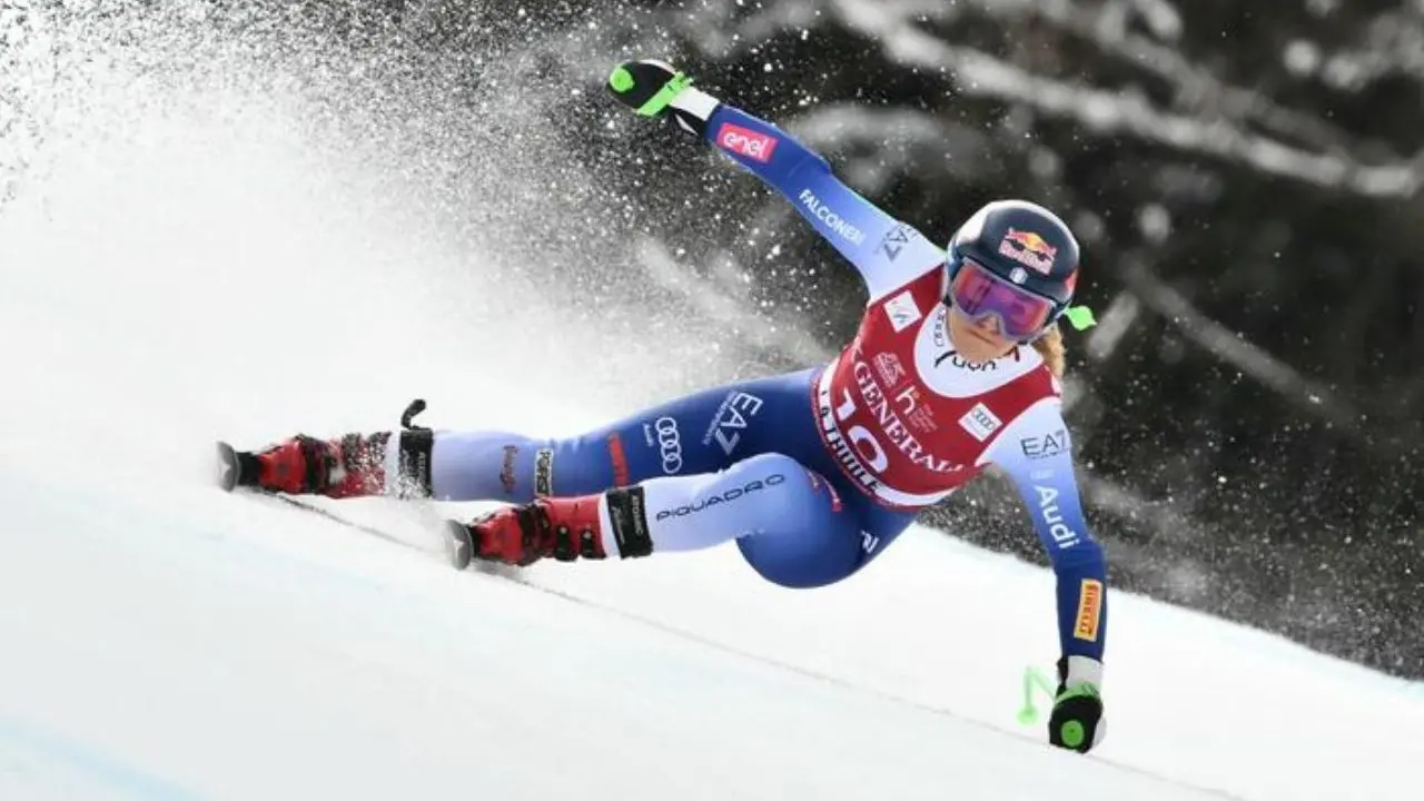 Federica Brignone sulla pista di La Thuile