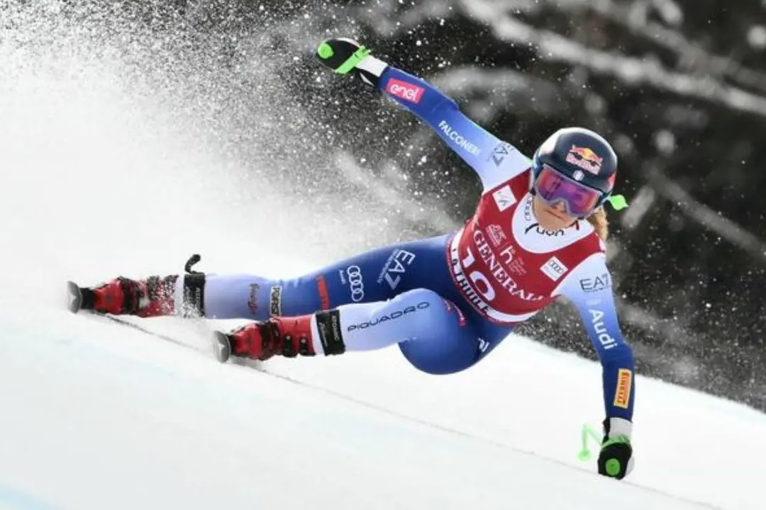 Federica Brignone sulla pista di La Thuile