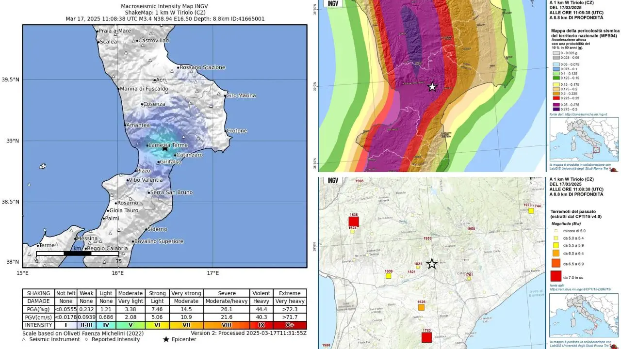 Terremoto a Catanzaro, 134 (lievi) scosse in un mese lungo la faglia che 400 anni fa fece registrare un sisma di magnitudo 7.1