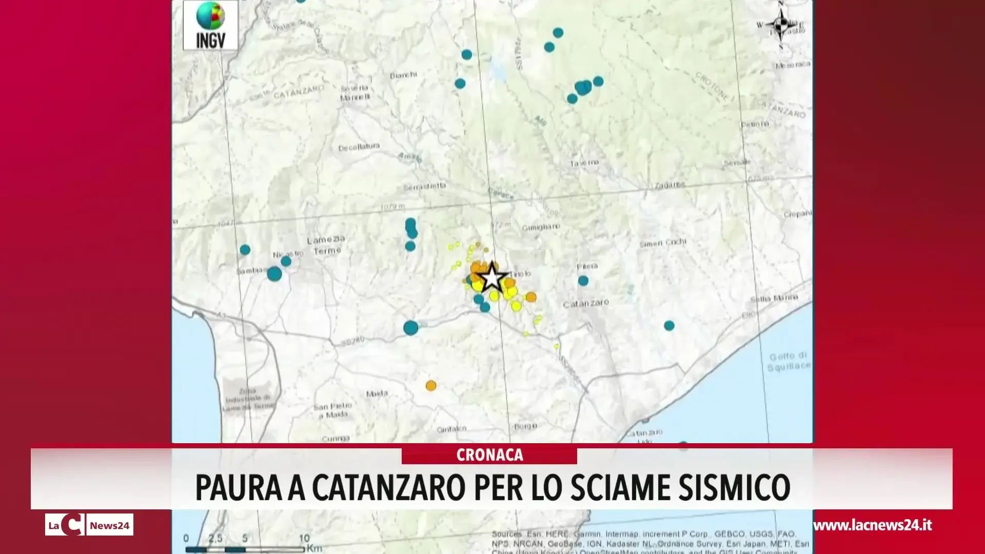 Paura a Catanzaro per lo sciame sismico