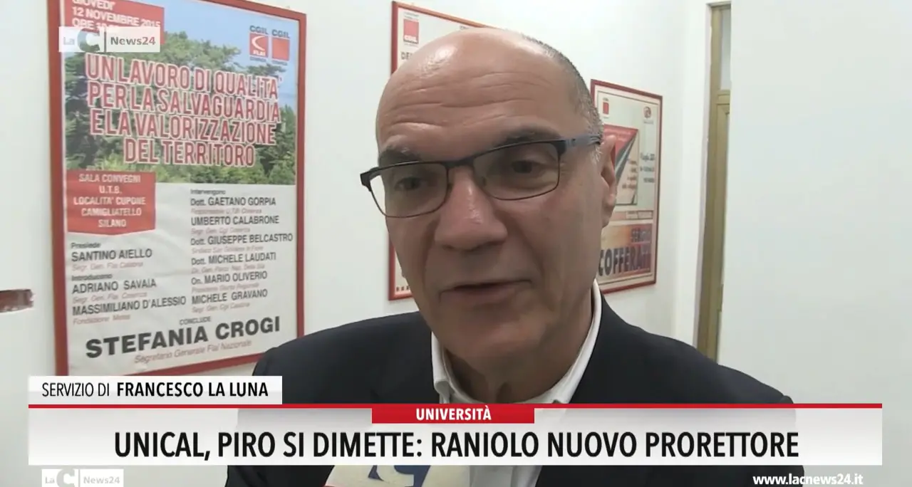 Unical, Piro si dimette: Raniolo nuovo prorettore