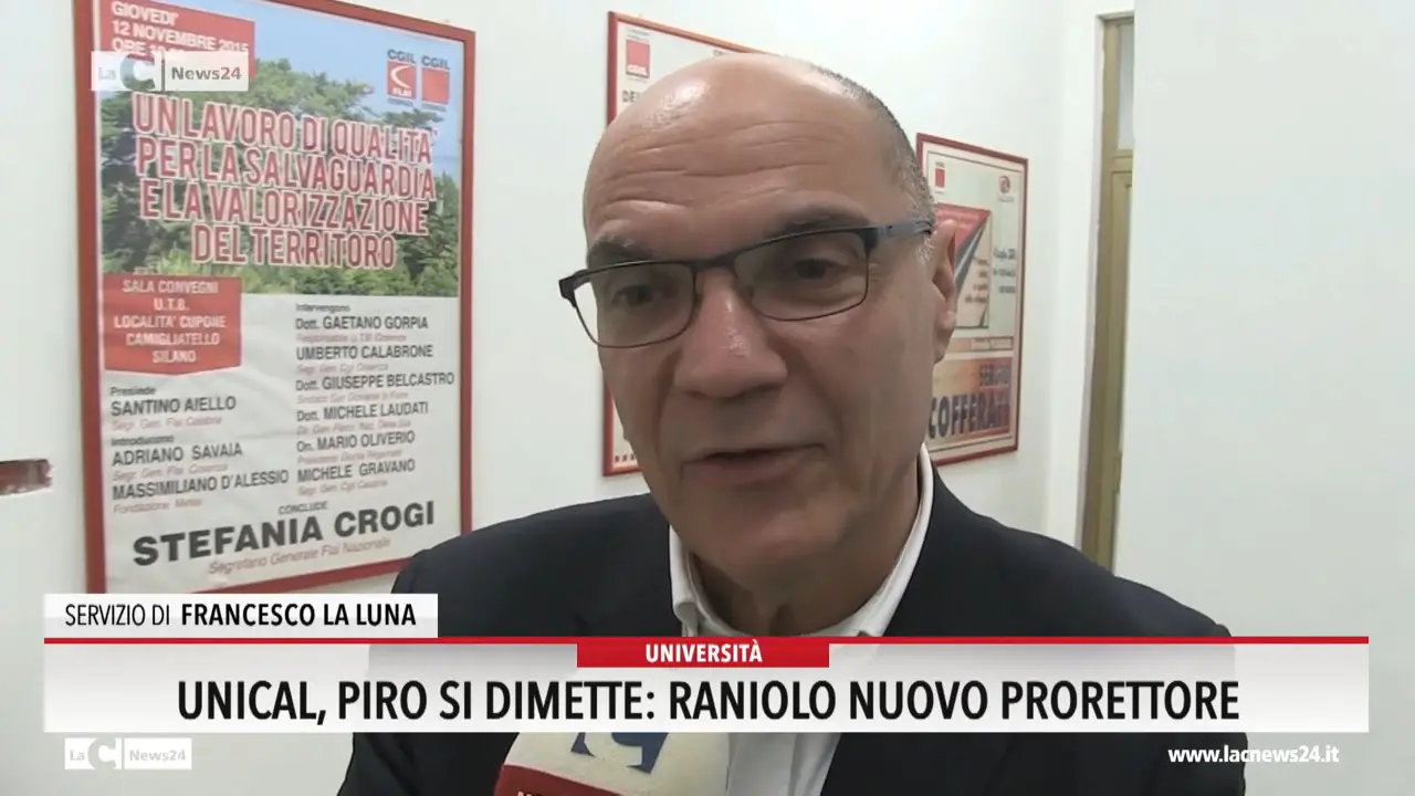 Unical, Piro si dimette: Raniolo nuovo prorettore