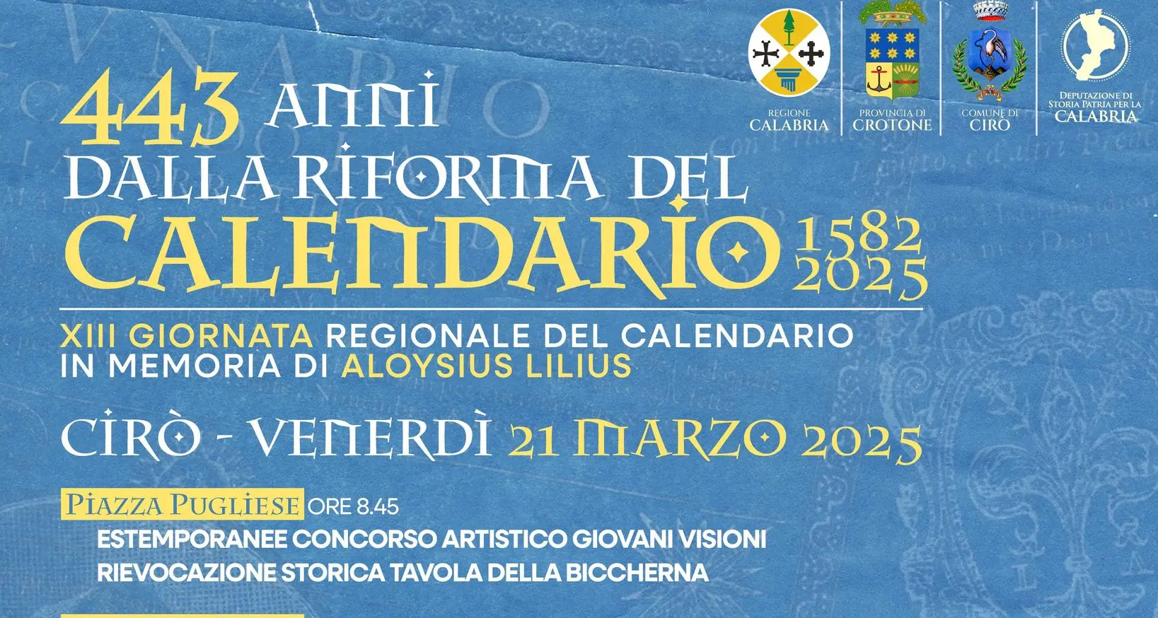 Cirò celebra Luigi Lilio, tante adesioni per il concorso artistico dedicato all’inventore del Calendario gregoriano\n