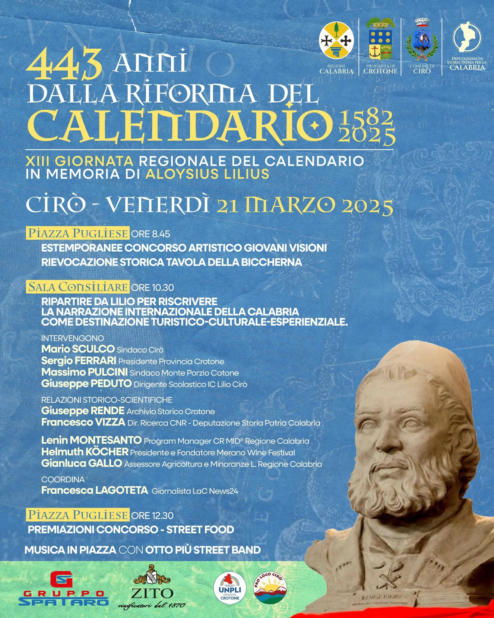 Cirò celebra Luigi Lilio, tante adesioni per il concorso artistico dedicato all’inventore del Calendario gregoriano\n