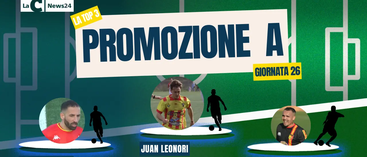 Promozione A,\u00A0Leonori del Trebisacce in vetta alla Top 3 di LaC.\u00A0Russo festeggia l’80esimo gol con il\u00A0Sersale\n