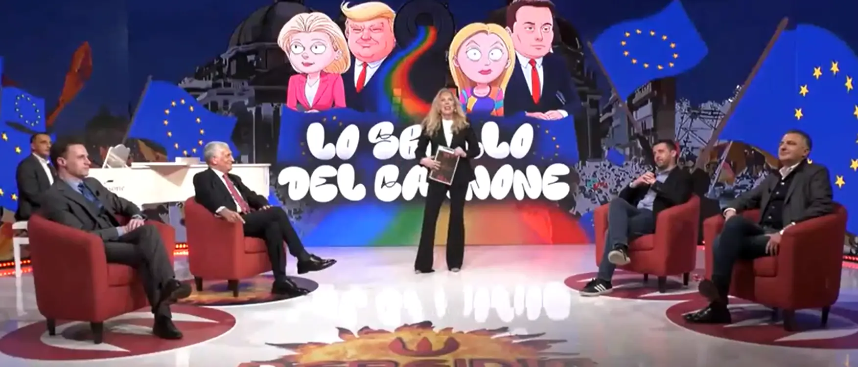 Lo sballo del cannone: Perfidia accende la miccia e in studio esplode il pacifismo\n