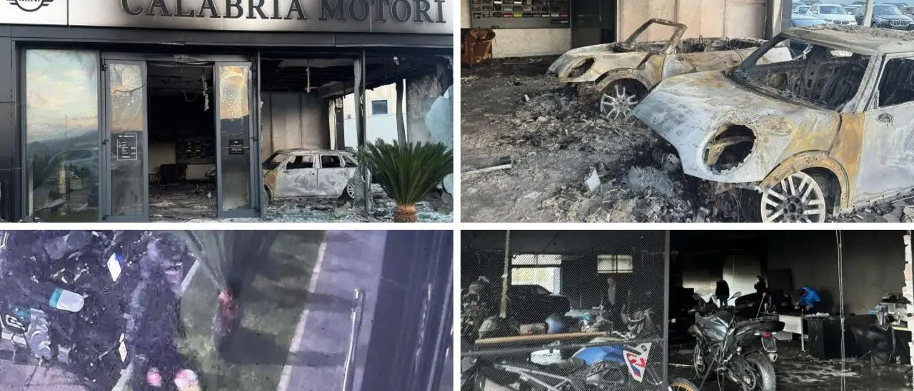 Villa San Giovanni, concessionaria d’auto devastata da un incendio nella notte: si indaga sulla matrice dolosa\n