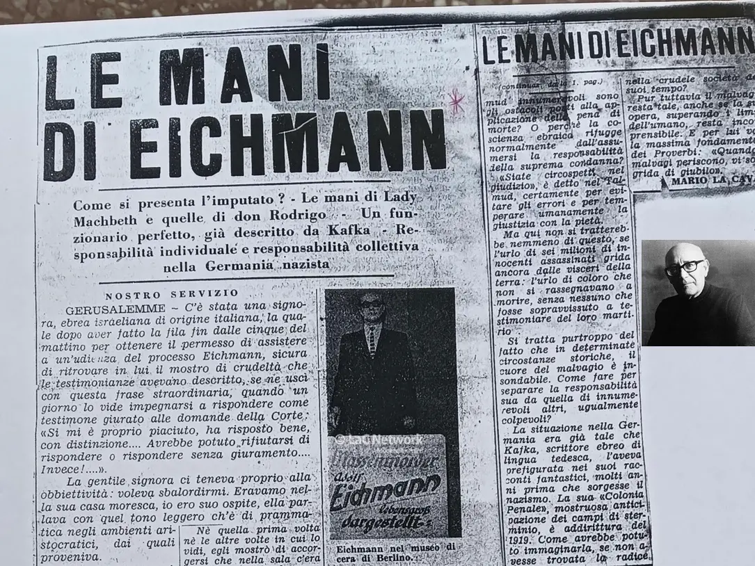 11 aprile 1961, il calabrese Mario La Cava al processo Eichmann: «Ascoltava con freddezza glaciale le accuse nei suoi confronti»