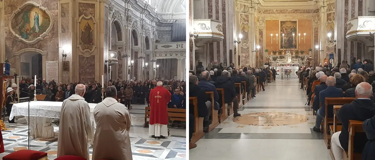 A Catanzaro i funerali di Michele Traversa, da destra a sinistra l'ultimo commosso saluto all'ex parlamentare\n