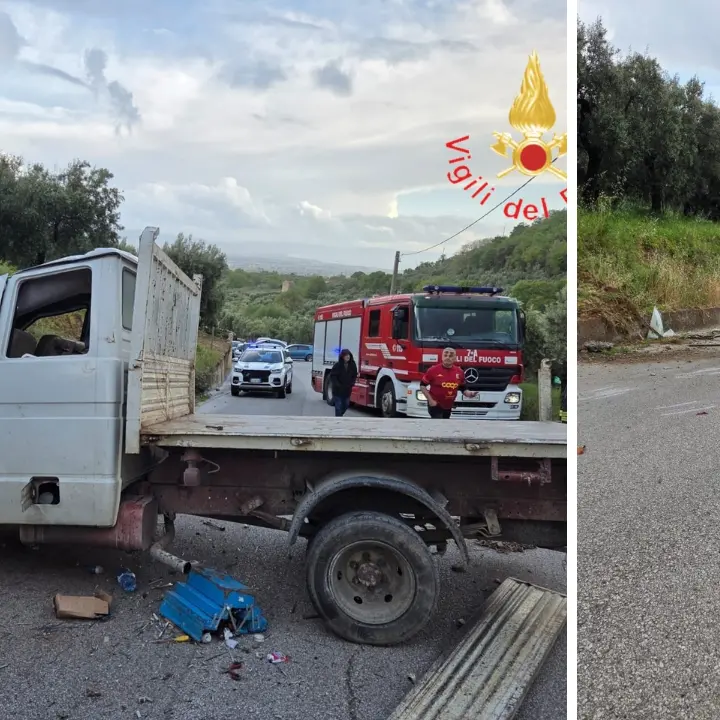 Incidente a Lamezia, camioncino sbanda e impatta\u00A0contro un muretto: tre feriti, uno trasferito in elisoccorso a Catanzaro\n