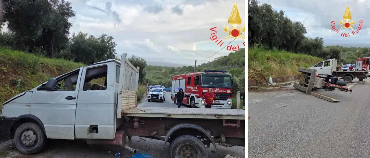 Incidente a Lamezia, camioncino sbanda e impatta\u00A0contro un muretto: tre feriti, uno trasferito in elisoccorso a Catanzaro\n