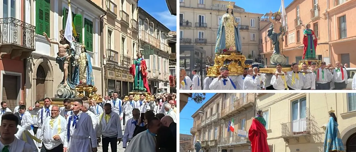 Pasqua a Vibo, si rinnova il secolare rito dell’Affruntata: bagno di folla sul corso per l’incontro tra la Madonna e Cristo risorto