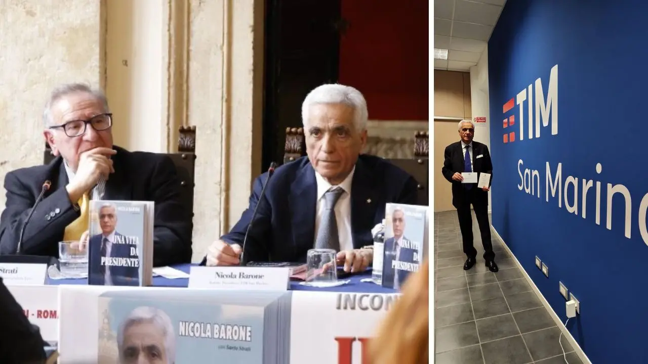 La presentazione del libro a Roma con Santo Strati e in foto nella sede di Tim San Marino