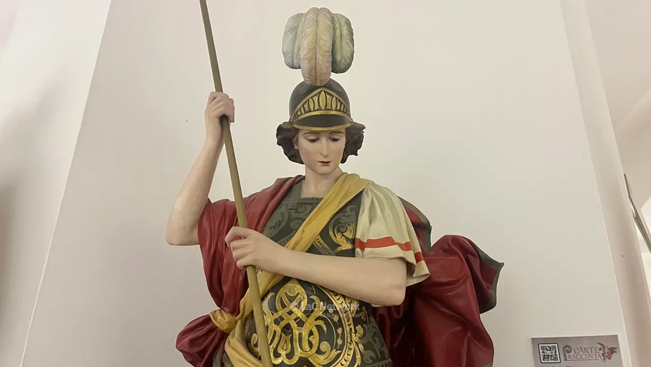 <p>La statua di San Giorgio (Agesilao Flora, 1901) esposta nel museo diocesano Monsignor Aurelio Sorrentino di Reggio Calabria&nbsp;</p>\\n