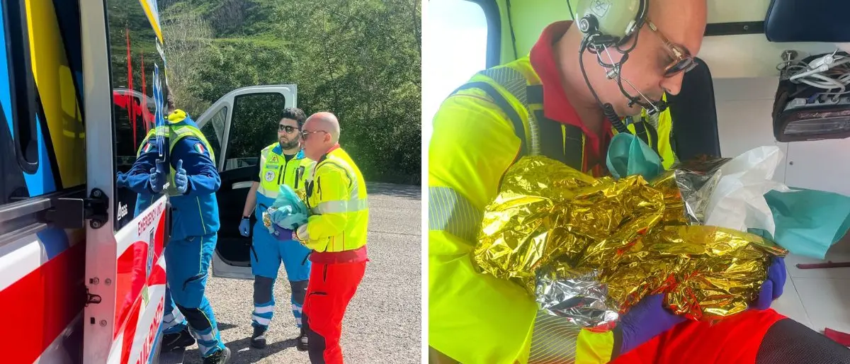 Bimba ha fretta di nascere: parto in ambulanza ad Acri e poi il trasporto a Cosenza in elisoccorso