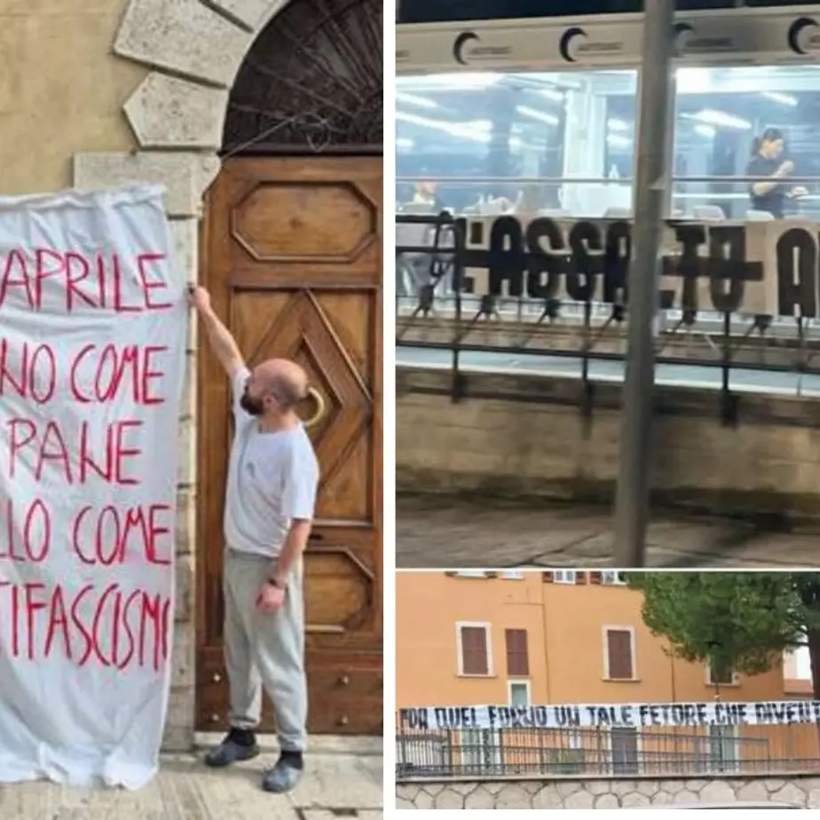 Ascoli Piceno, striscioni contro il panificio antifascista che aveva celebrato il 25 Aprile\n