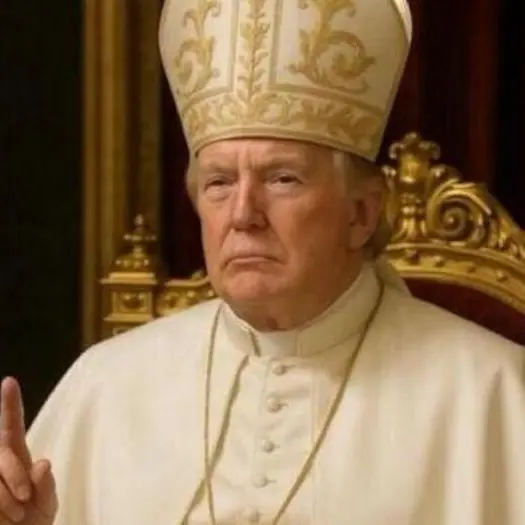 Donald Trump vestito da Papa sui social della Casa Bianca