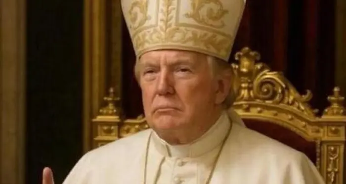 Donald Trump vestito da Papa sui social della Casa Bianca