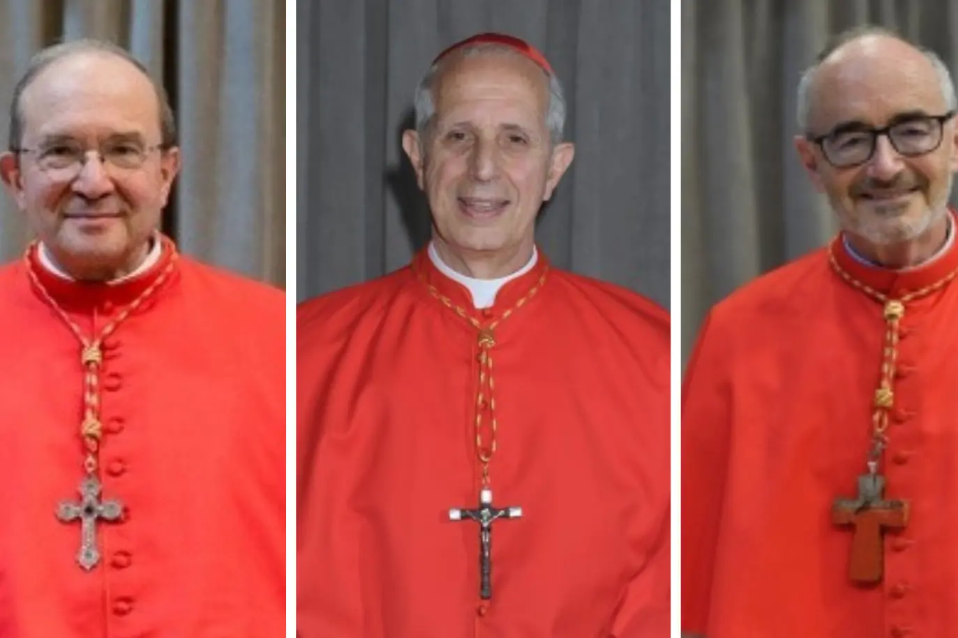 <p>Da sinistra, i cardinali Petrocchi, Poli e Czerny</p>\\n