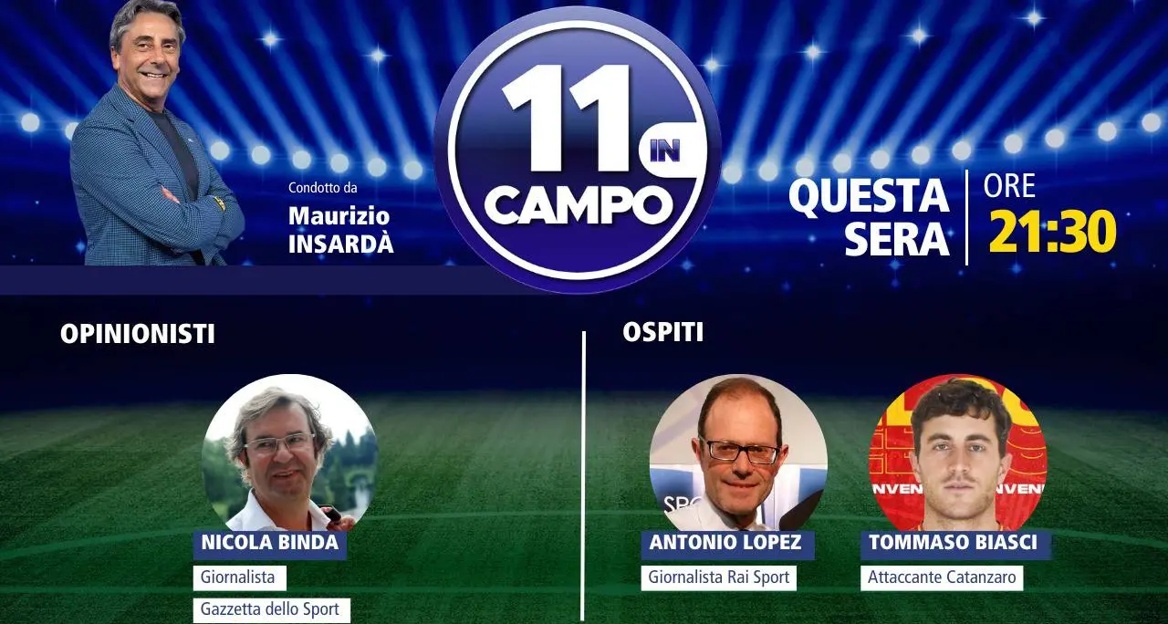 L’attaccante del Catanzaro Tommaso Biasci ospite di “11 in campo”: appuntamento alle 21.30 su LaC Tv
