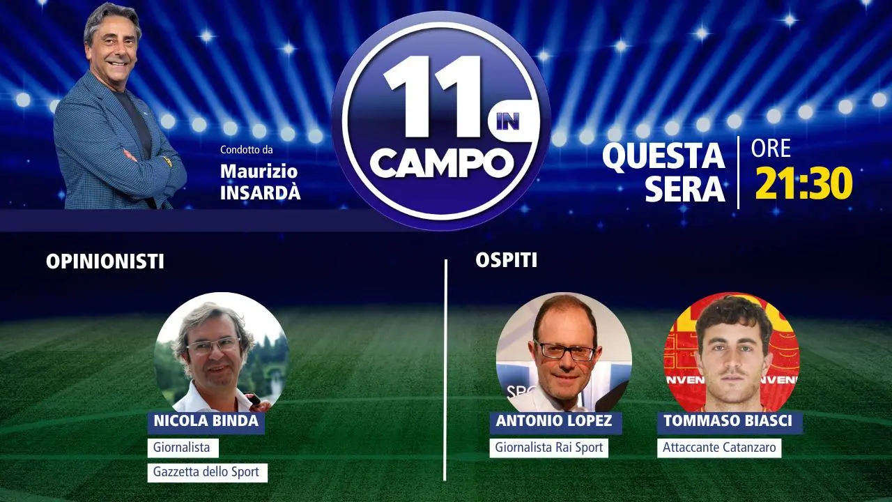 L’attaccante del Catanzaro Tommaso Biasci ospite di “11 in campo”: appuntamento alle 21.30 su LaC Tv