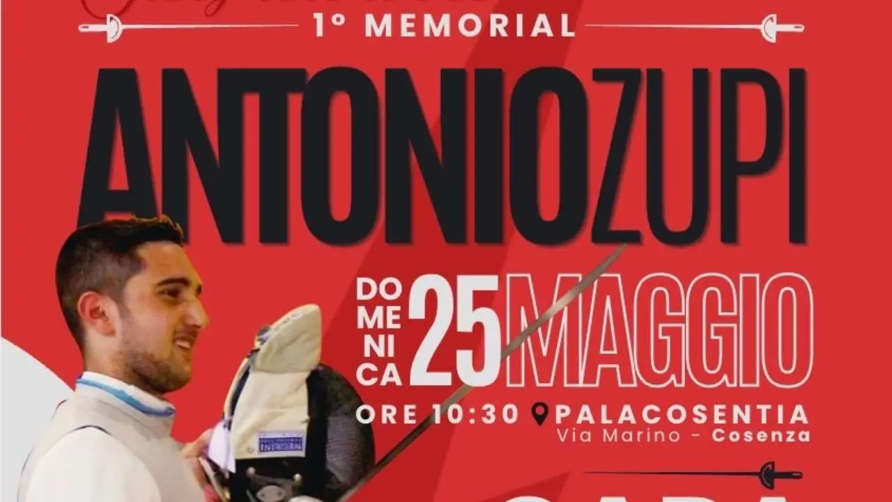 Cosenza, un memorial per Antonio Zupi: la scherma unisce la città nel ricordo del giovane atleta\n