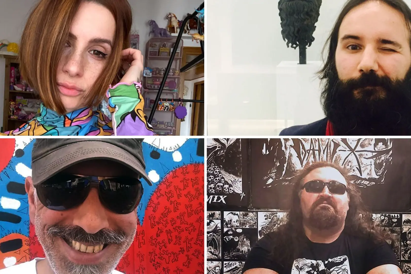 Gli artisti Cordero, Filosa, Orrico e Damix