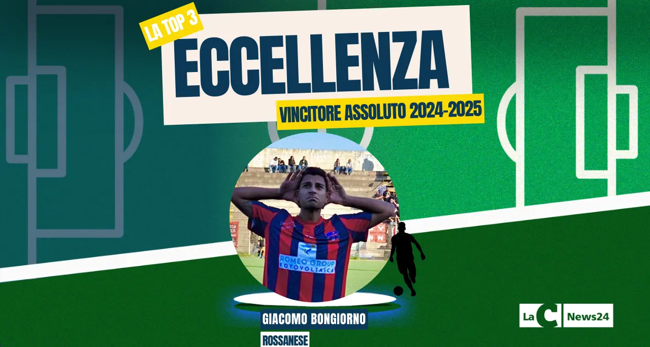 Eccellenza, Giacomo Bongiorno (Rossanese) è il vincitore della Top 3 di LaC News24: «Un riconoscimento che mi gratifica molto»\n