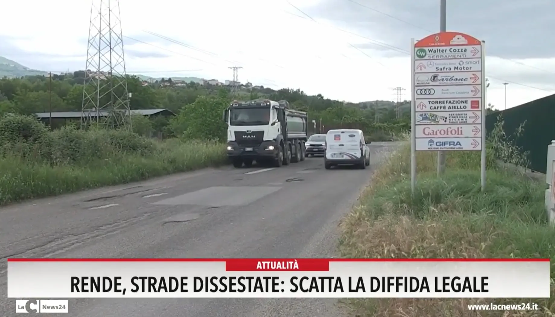 Redifice Strada Rende, strade dissestate: scatta la diffida legale