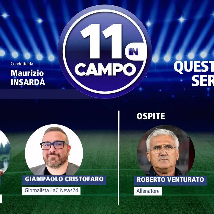 A “11 in campo” l’allenatore Roberto Venturato: appuntamento alle 21.30 su LaC Tv\n