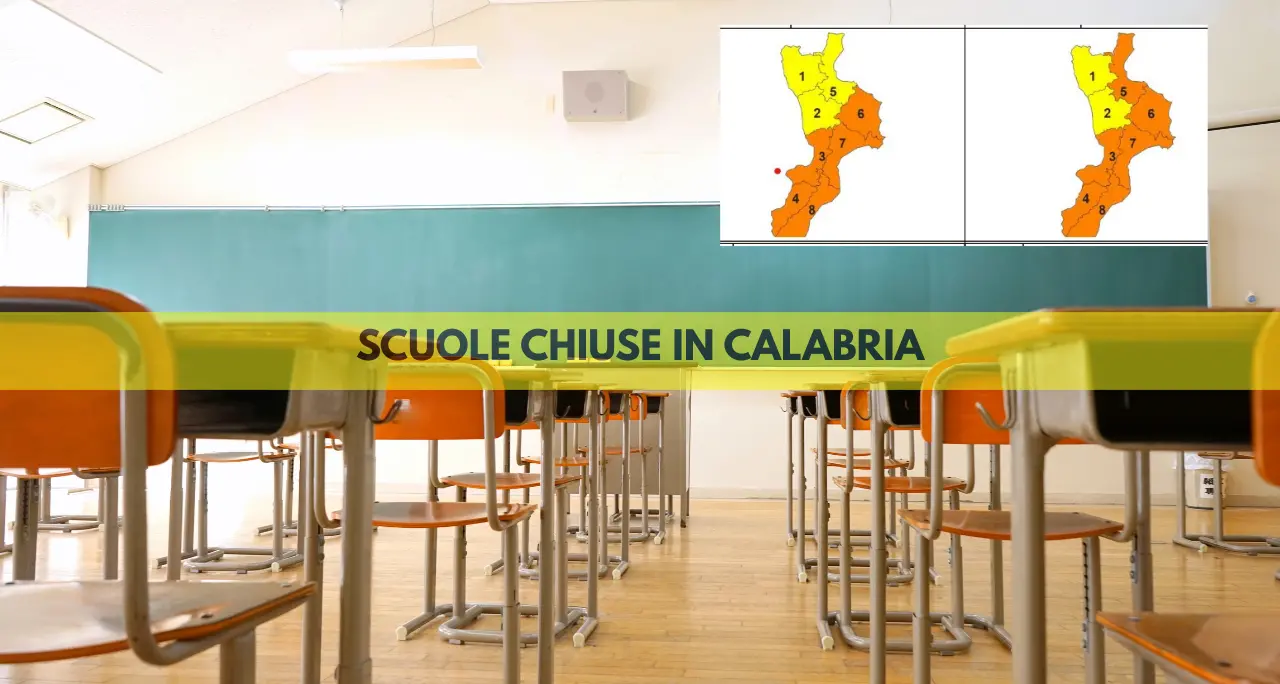 Scuole chiuse domani in Calabria per l’allerta arancione: ecco la lista completa –\u00A0LIVE\n\n\n