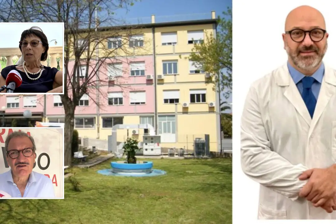 <p>Nei riquadri a sinistra Amalia Bruni ed Enzo Romeo, a destra il dottor Mangialavori</p>\\n