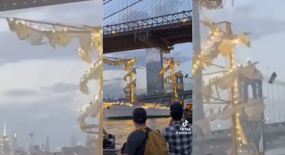 Nave scuola della Marina militare messicana impatta contro il ponte di Brooklyn: 2 morti e diversi feriti\n