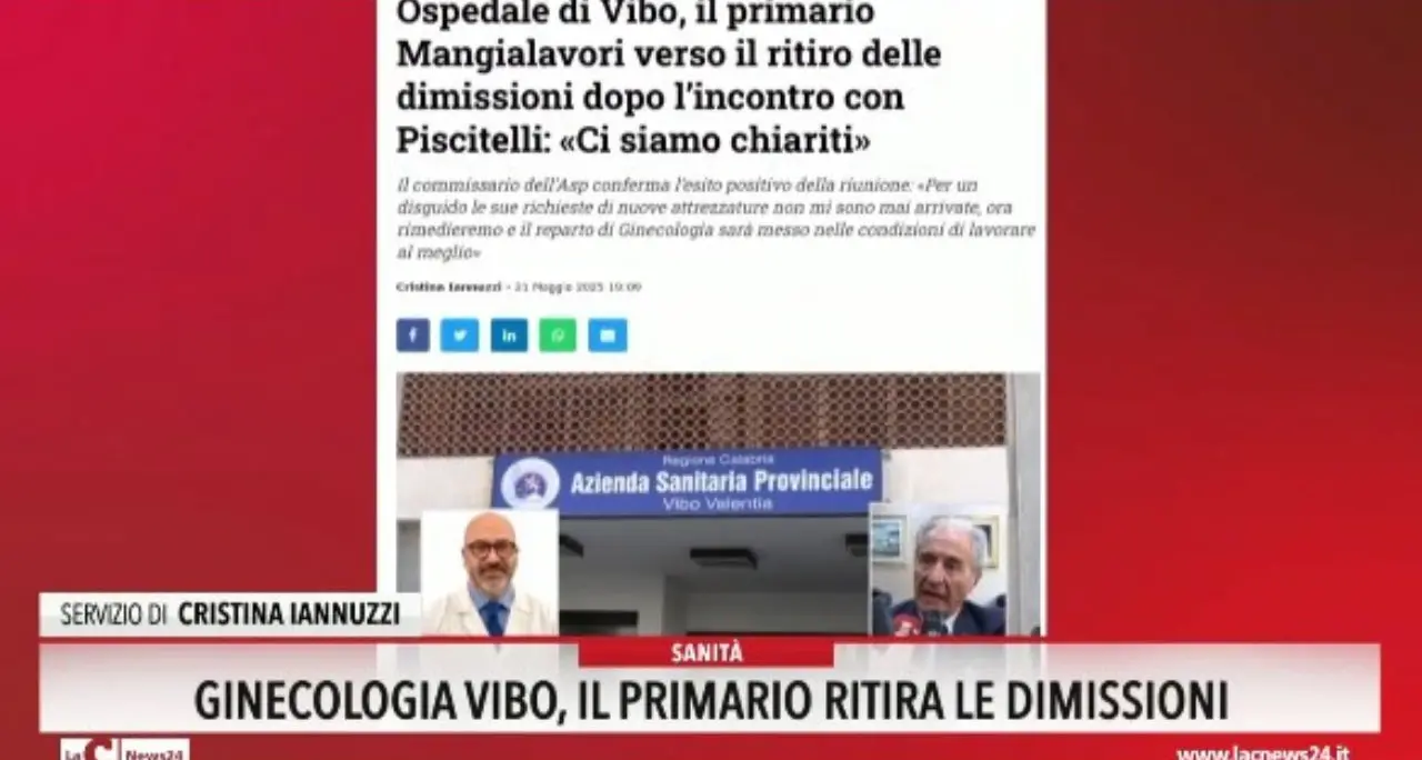 Ginecologia Vibo, il primario ritira le dimissioni