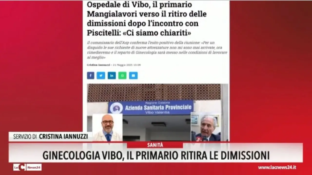 Ginecologia Vibo, il primario ritira le dimissioni