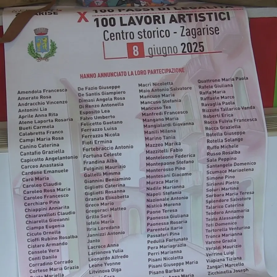 Centoquaranta artisti per “Cento passi\u00A0di legalità”,\u00A0mostra e dibattiti a Zagarise nel ricordo di Peppino Impastato ed\u00A0Emilio Ledonne\n