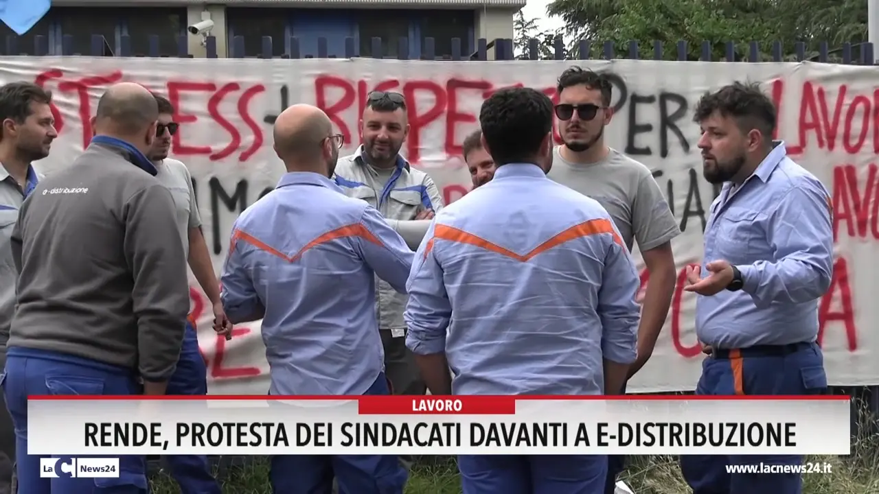 Rende, protesta dei sindacati davanti a E-Distribuzione