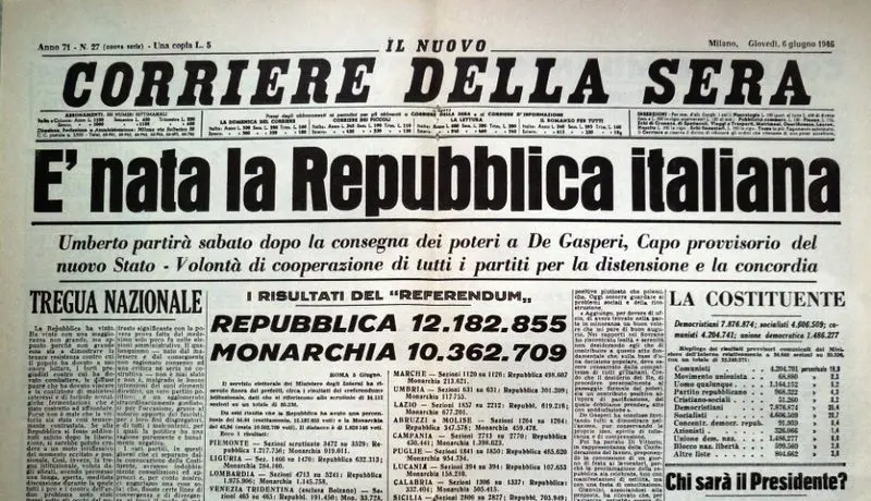 Dalla scelta del 2 giugno al futuro: 79 anni di Repubblica italiana tra crisi, rinascite e sfide\n