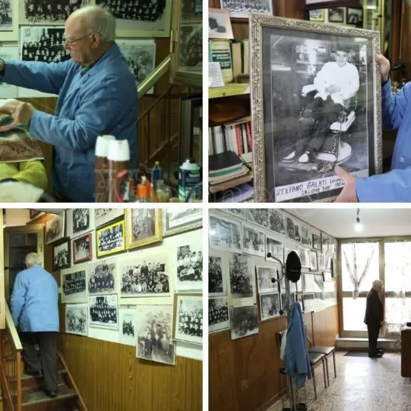 San Nicola da Crissa: l’antropologo Vito Teti sulla sedia del barbiere Antonio Galati, l’ultimo rimasto nel borgo vibonese