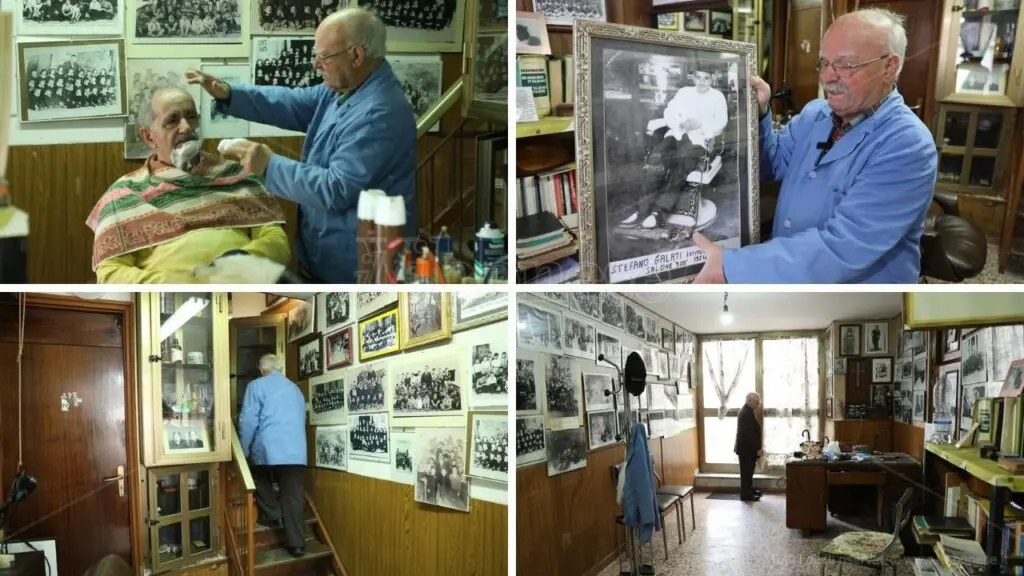 San Nicola da Crissa: l’antropologo Vito Teti sulla sedia del barbiere Antonio Galati, l’ultimo rimasto nel borgo vibonese